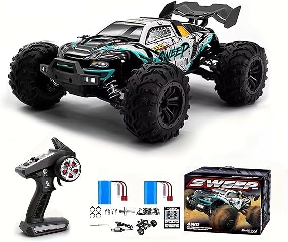 1:16 Brushless Fast RC Cars for Adults Max 43MPH,4WD High Speed All Terrain RC Monster Trucks,Two Batteries Last 40+ Mins,Hobby Offroad Remote Control Car Gift for Toys for Boys