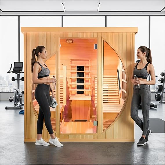 ZONEMEL 2 Person Full Spectrum Infrared Sauna Room with Recliner,10 Heaters