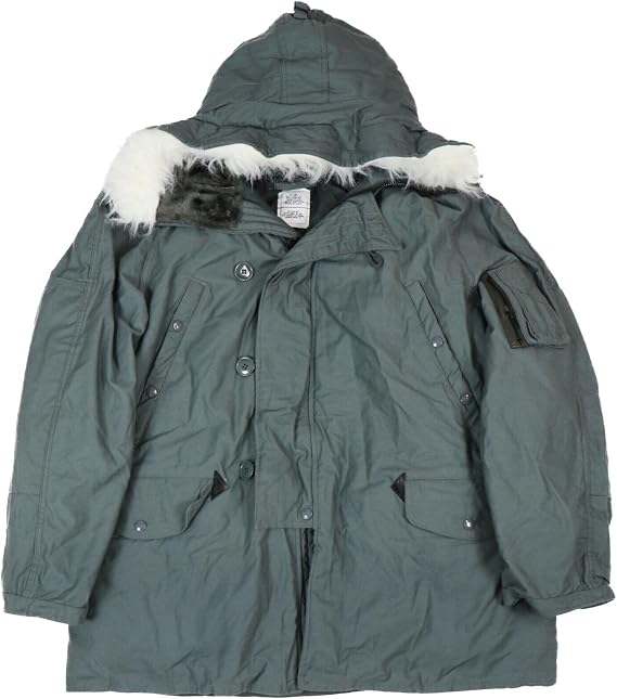 US Military N3B Parka OD Green Snorkle Extreme Cold Weather with Fur Hood N-3B Army Jacket Coat USGI