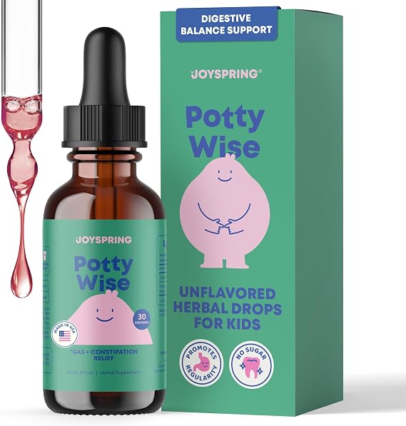 JoySpring Potty Wise Kids Digestive Drops, 30 Servings, Ages 2+