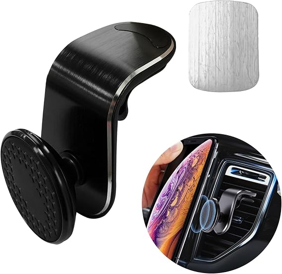 Augeny Magnetic Phone Holder for Car, 360 Degree Adjustable Super Strong Magnet Auto Air Vent Cell Phone Holder Mount, Universal Vehicle Cellphone Accessories Fit for All Smartphones Black