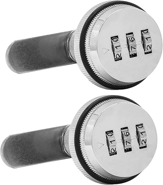 2 Pack Combination Cam Lock, 30mm Zinc Alloy (Silver)