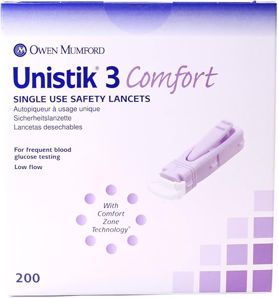 Unistik 2 Medium Flow Safety Lancet 28 Gauge Needle 1.8 mm Depth 1 Box(s), 200 /Box