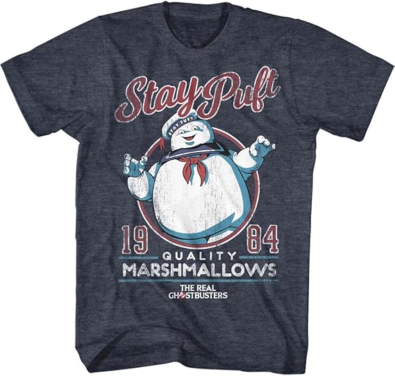 American Classics Stay Puft Real Ghostbusters Adult T Shirt Navy Heather