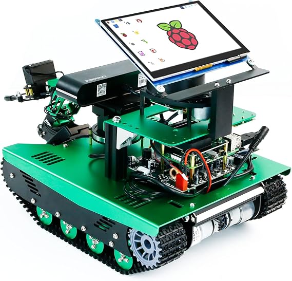 Yahboom Raspberry Pi 4B AI Robot ROS Tank Kit Transbot with Depth Camera 3D Scanner ROS Robotics Coding 2D 3D Mapping Navigation Electronics Building Kit for Adult (Transbot-Pi-Ver.V)