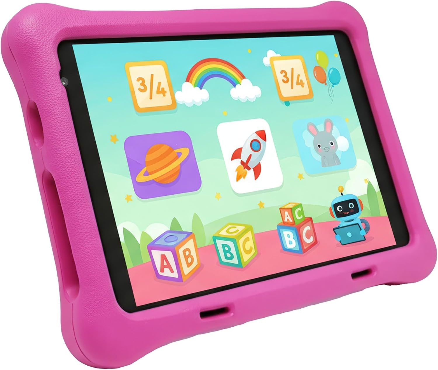 NPO NPK01Pro 8 1280x800 IPS Display 4GB 64GB Android14 A523 2.0GHz Antishock Case Kids Tablet Pink