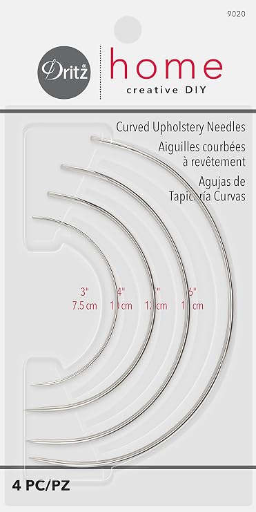 Dritz Home 9020 Curved Upholstery Hand Needles, Size 3, 4, 5 & 6-Inch (4-Piece)