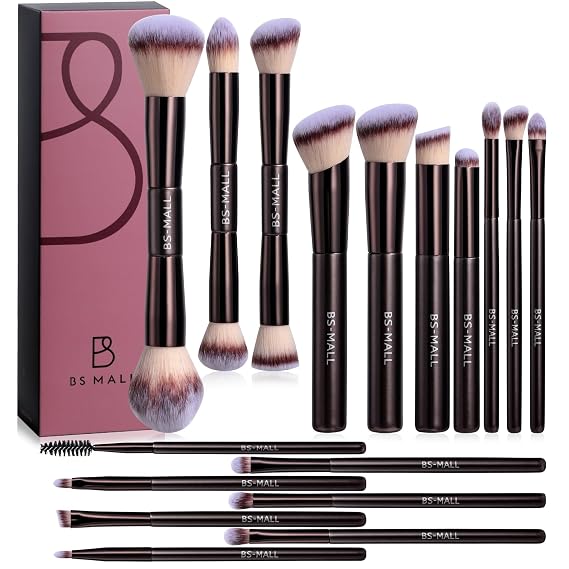 BS-MALL Makeup Brush Set 17 Pcs - Profoundation Brush, Concealer Brush & Essential Brushes For Flawless Makeup Application