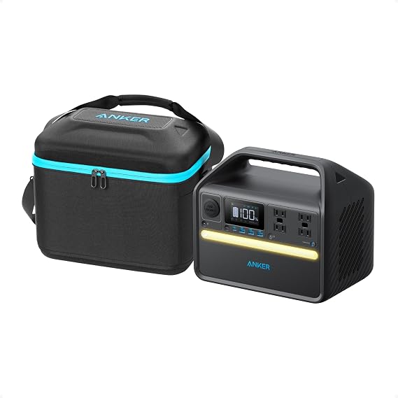 Anker 535 Portable Power Station, 512Wh Solar Generator (Solar Panel Optional) with LiFePO4 Battery Pack, 500W 9-Port Powerhouse, 4 AC Outlets, 60W USB-C PD Output, LED Light for Outdoor Camping, RV