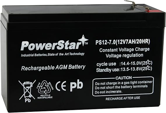 PowerStar Replacement Battery for Battery, 12V 7Ah Compatible with SEC1075