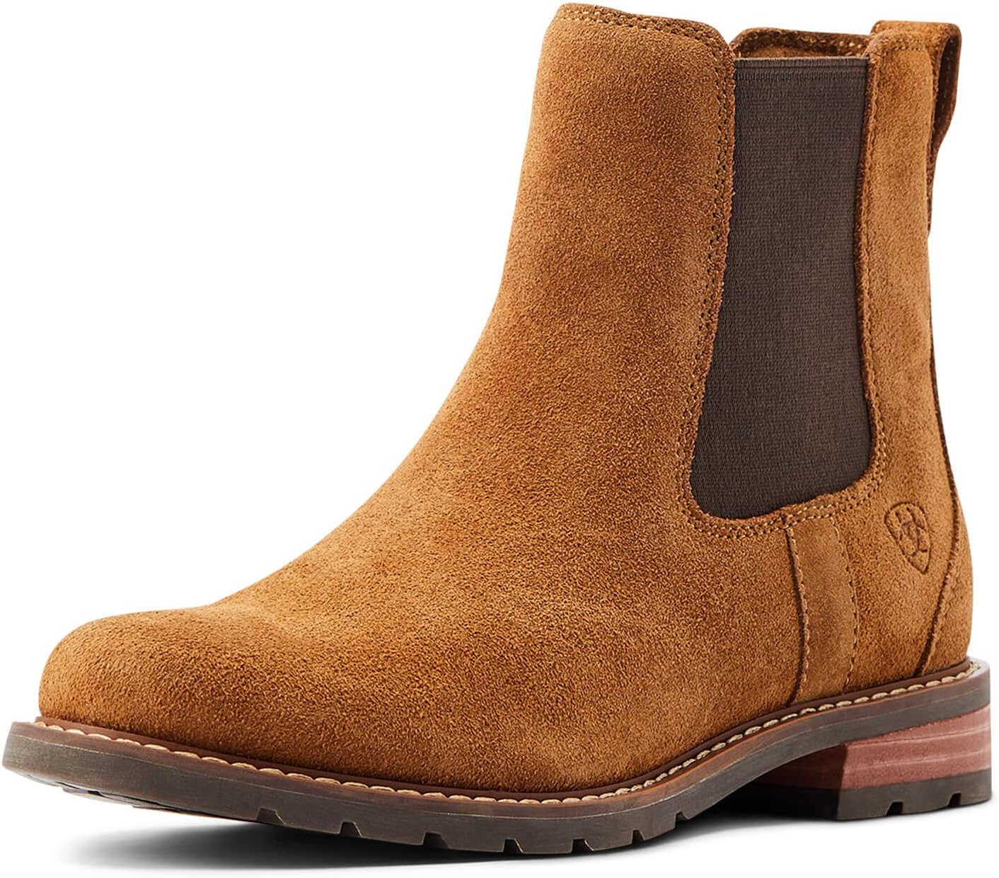 Ariat Womens Wexford Waterproof Round Toe Chelsea Casual Boots Ankle Low Heel 1-2 - Brown