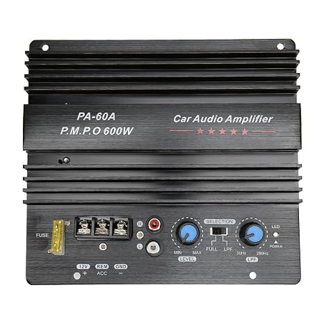 600W Car Sound Amp Board, Audio Control Amplifuer with 12V High Power and Bass Subwoofer Amp Board, for Vehicle Electronics, Car Music Player and Sound System