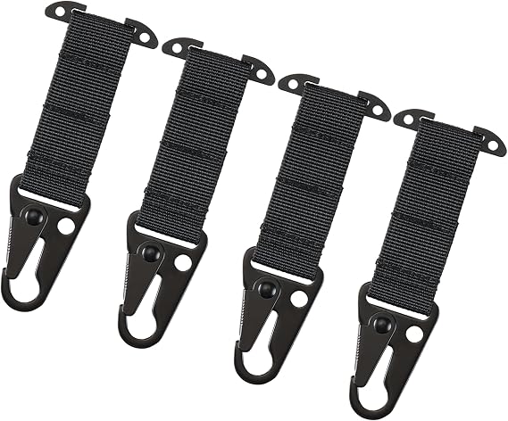 Tactical Gear Clip, T-Mount MOLLE Webbing Belt Clip with HK Hook for Backpack Vest Accessories