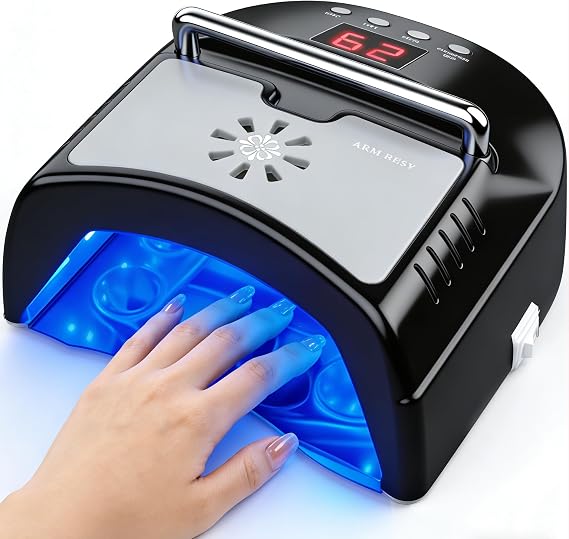 Cordless UV LED Nail Lamp with Fan, 72W,36 Upgraded Light Beads | Professional Nail Dryer for Gel Polish with Fan, LED Gel Nail Lamp for Salon & Home DIY