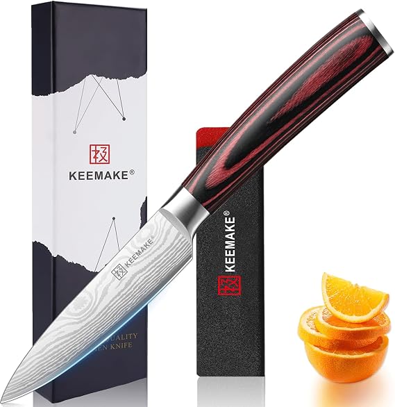 KEEMAKE 3.5 Inch Paring Knife, Ultra Sharp Fruit Knife
