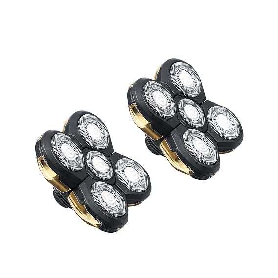 5 Head Shaver Heads, 2PCS Shaver Blade Heads Shaver Replacement for Electric Razor Shaving Bald Tool, Head and Face Electric Razor Shaver Head, Not Fit for Remington Razors