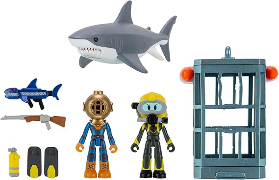 DevSeries Sharkbite 2: Shark Cage Game Pack - Two 2.75-Inch Action Figures with Accessories and Exclusive Virtual Item Code