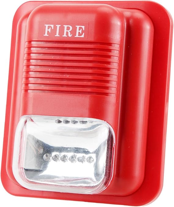 Alarm, DC12V/24V Sound and Light Warning Strobe Siren Alert System for , Audible Alarm with 6 LED Flashing Lights, Compatible with Two-Wire Wiring