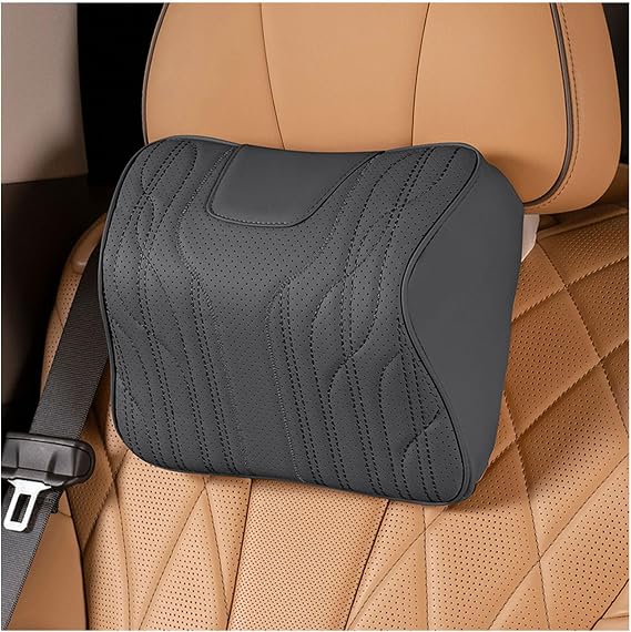 Car Head Rest and Lumbar Pillow Set for Hyundai Accent Mistra Sonata Staria Santa FE Kona,Car Seat Headrest Neck Rest Cushion Memory Foam Breathable Removable Cover,Headrest-A