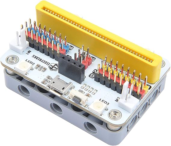 ELECFREAKS microbit Wukong Expansion Board Adapter for microbit Drive 8-Way Servo / 2-Way Motor / 8-Way Sensor, Breakout Board with 8 LED / 4 Rainbow LED