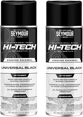 EN-42 – Hi-Tech Engine Enamel Spray Paint—Universal GM Black 12 oz, 2-Pack  24 oz Total | Automotive Engine Coating | Gloss Finish for Engines & Metal Parts