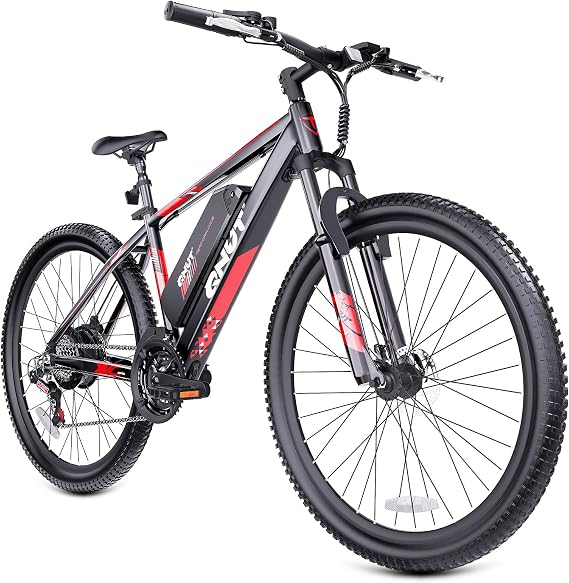 Totem Electric Bike for Adults, 750W Peak 26" Ebike for Men Women Teens with 375WH Babttery 21 Speed 20Mph, Up to 40Miles Front Suspension, Commuting E-Bike Mountain Bicycle