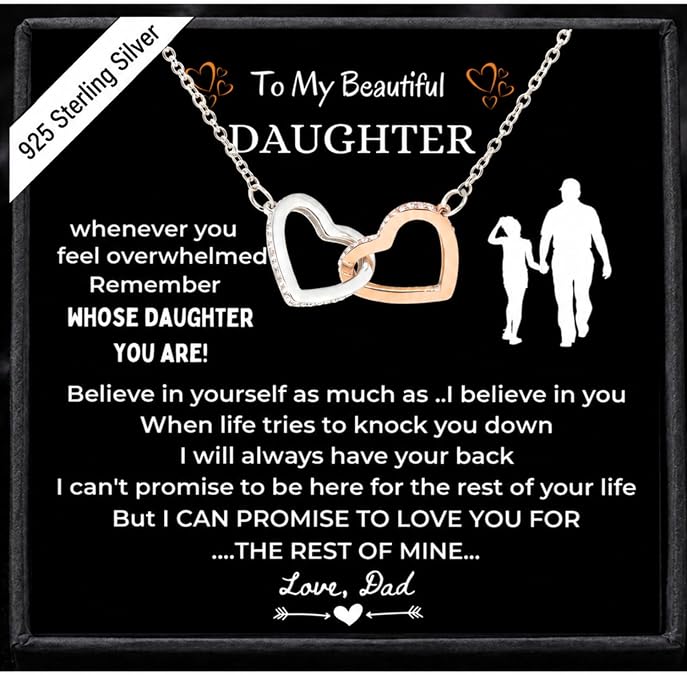 Silver Necklace Daughter Gifts from Dad for Christmas Birthday Graduation