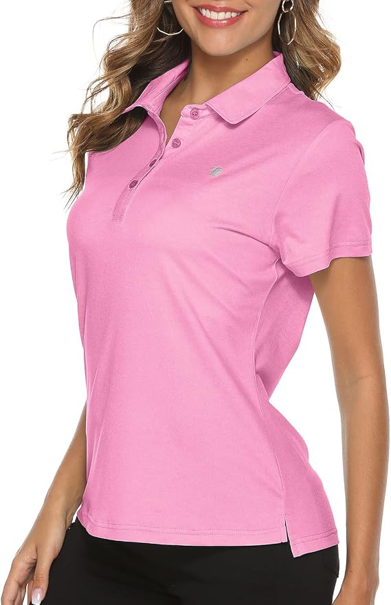YSENTO Women Golf Shirts Clothes Dry Fit Short Sleeve Moisture Wicking Collared Polo Shirts Tops Apparel