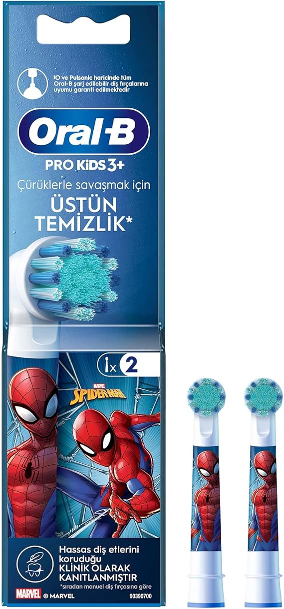 Oral-B Çocuk İçin Spiderman Şarjlı Diş Fırçası Yedek Başlığı 2 Adet