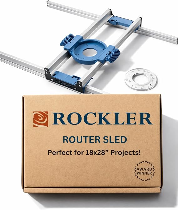 Rockler Benchtop Board Slab Flattening Jig for Precision Woodworking | Slab Flattening Jig Precision Surface Flattening Router Sled Benchtop Design Large Workpiece Support