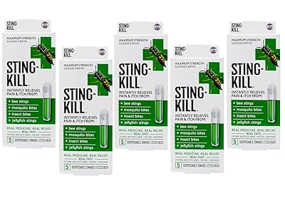 Sting-Kill Disposable Swabs 5 Each Pack of 5