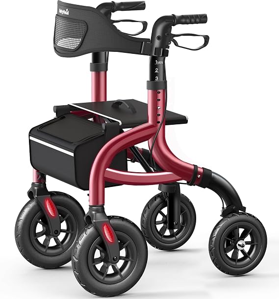 Walkers for Seniors, Rollator Walker with Seat and Backrest