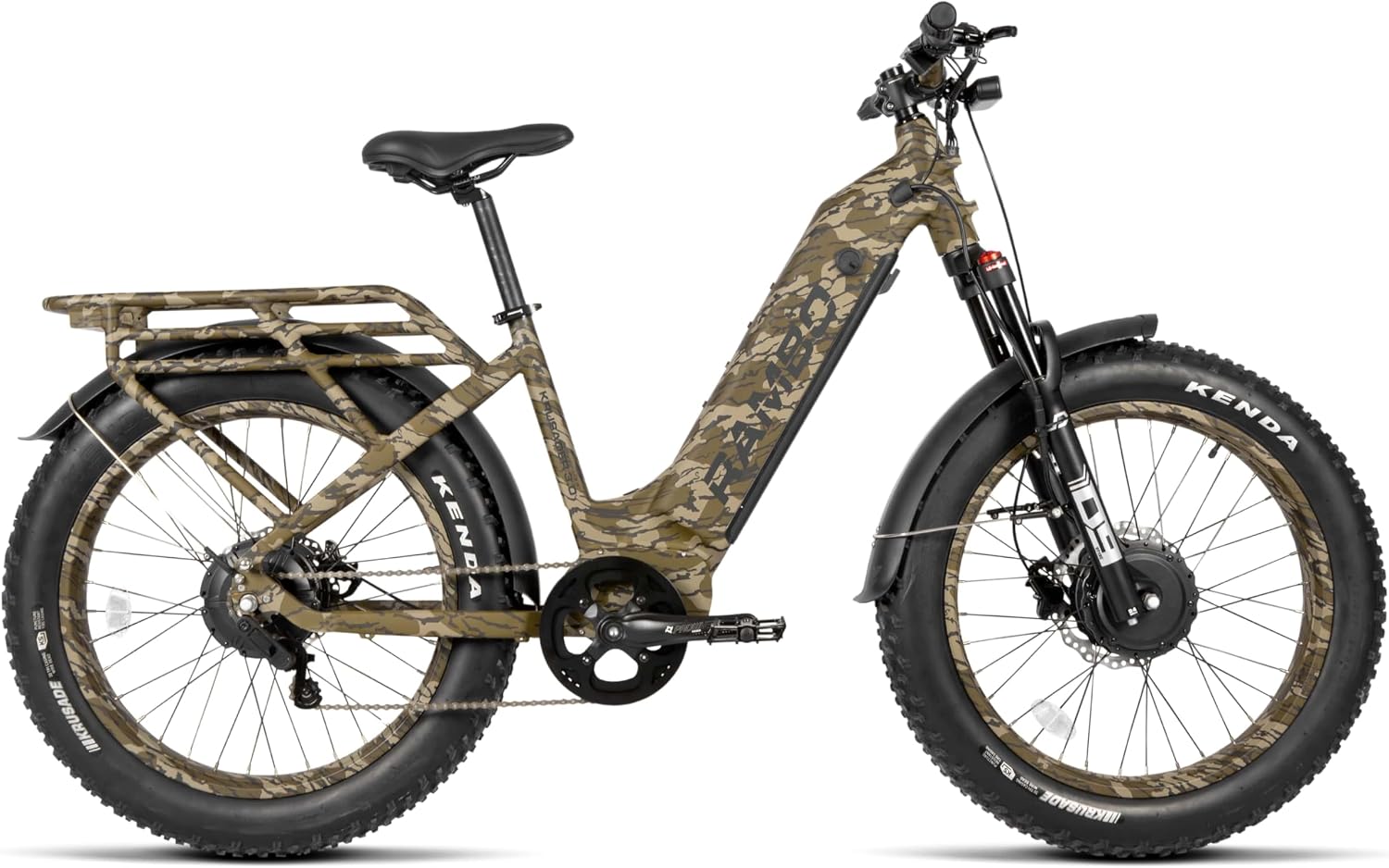 Rambo Kru3.0 All-Wheel Drive Electric Bike, Dual 500W, Step-Thru, Single Speed, Up to 48 Miles28MPH, Adjustable Class Settings, Waterproof LCD Ebike, AWD