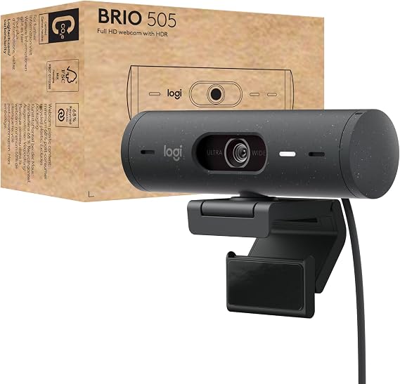 Logitech Brio 505 Full HD 1080p Business Webcam with Auto Light Correction