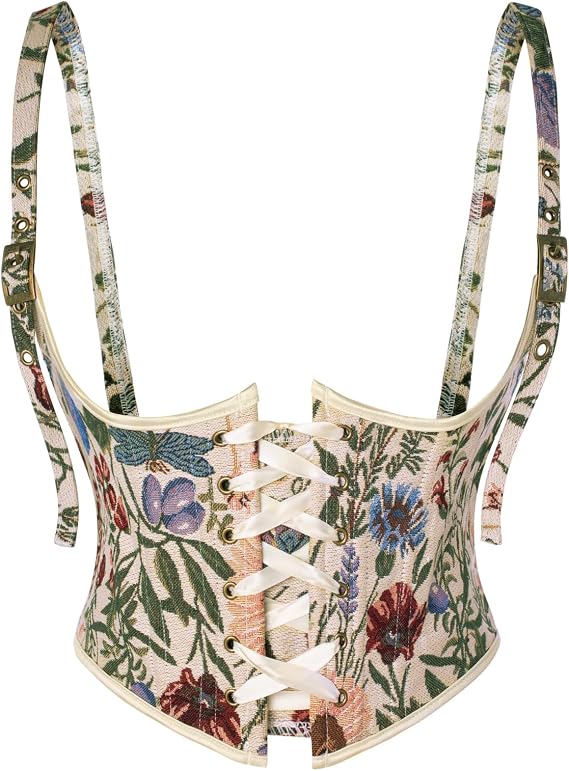 Scarlet Darkness Corset Belt for Women Floral Renaissance Underbust Corset