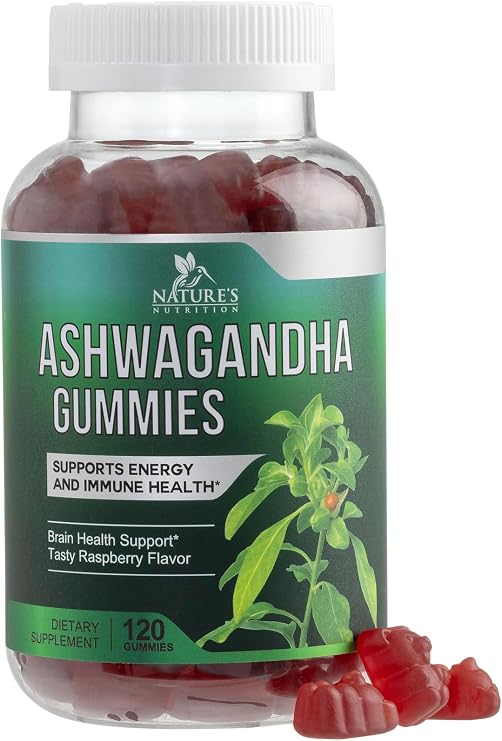 Ashwagandha Gummies - Advanced Ashwagandha Gummy Formula for Daily Use - Natural Antioxidant Support & Brain Health Support - Natural Calm, Relaxation, Immune Support - Berry Flavor - 120 Gummies
