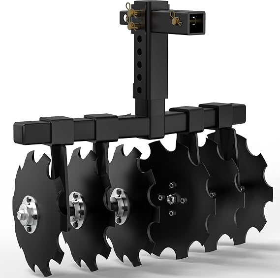 YINTATECH 28" Tractor Disc Plow Harrow with 2" Receiver, Pull Behind Tiller