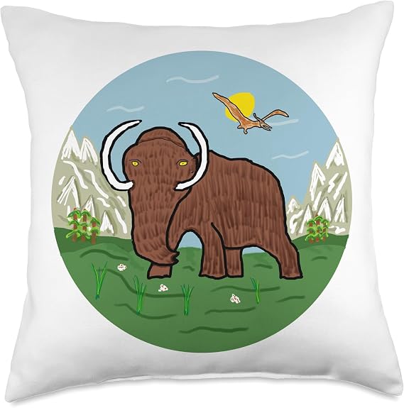 Woolly Mammoth Throw Pillow