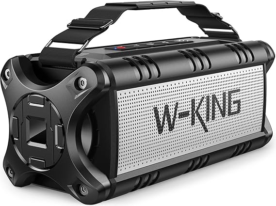 W-KING 90W Max Bluetooth Hoparlör, IPX6 Su Geçirmez Taşınabilir Kablosuz Bluetooth Hoparlör, 50W Derin Bas Yüksek Açık Hoparlör, 40H Çalma Süresi/Stereo Eşleştirme/TF Kart/AUX/NFC