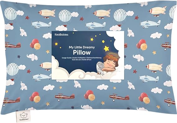 Toddler Pillow with Pillowcase, 13x18 My Little Dreamy Pillow (Up & Away)
