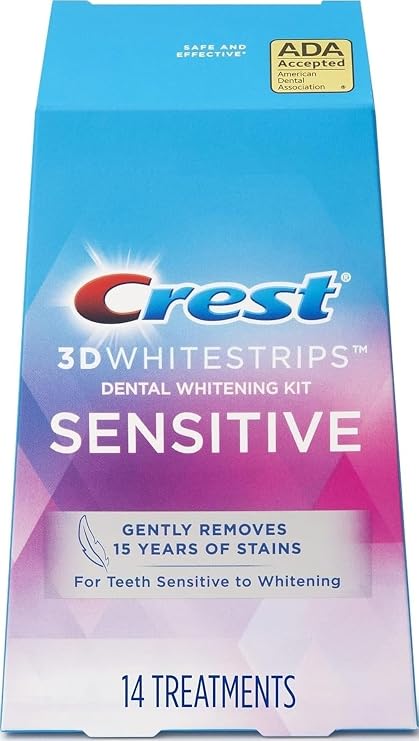 Crest 3D Whitestrips for Sensitive Teeth, Teeth Whitening Strip Kit, 28 Strips (14 Count Pack)