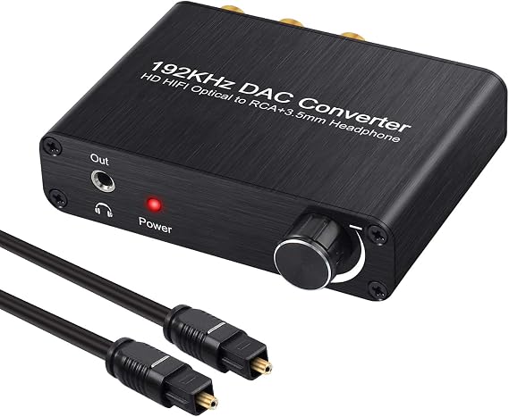 Neoteck 192kHz Digital to Analog Audio Converter Compatible with Dolby DTS/AC-3 5.1CH, Plug and Play, No need to Set! Digital Coaxial Optical to Analog Stereo RCA L/R + 3.5mm Jack Audio Converter