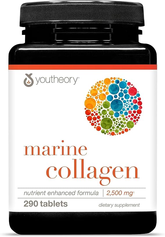 Youtheory Marine Collagen Tablets, 2,500 mg, 290 Tablets, 58-Day Supply