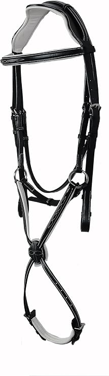 Designer Crown Figure 8 Fur Noseband Horse Leather Mexican Bridles White Padding