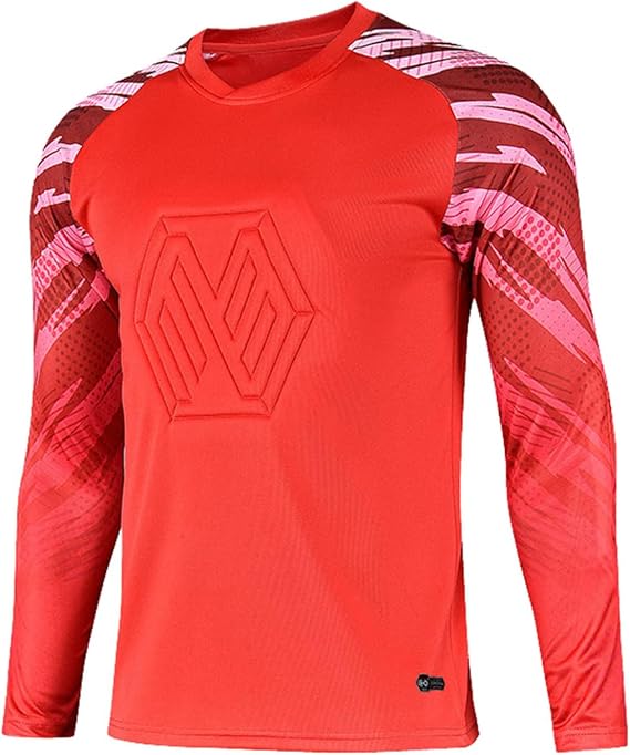 ZUYPSK Boy's Goalie Shirt Padded Protection Long Sleeve Shirt Soccer Goalkeeper Jersey Football Uniform