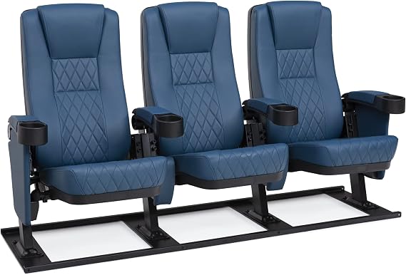 Seatcraft Madrigal Movie Theater Seating Blue Row of 3