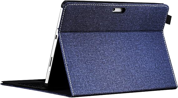 Cover Case for Microsoft Surface Go 2 10.5-inch/Microsoft Surface Go 10-inch, PU Leather Protective Cover Case with Type Cover Keyboard and Pen Holder (Blue)