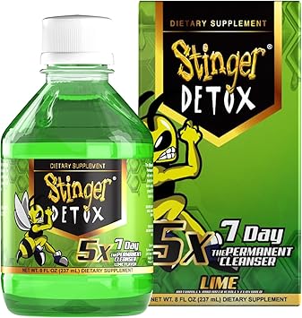 Stinger Detox 5X 7-Day Extra Strength Permanent Drink Lime Flavor 8 FL OZ