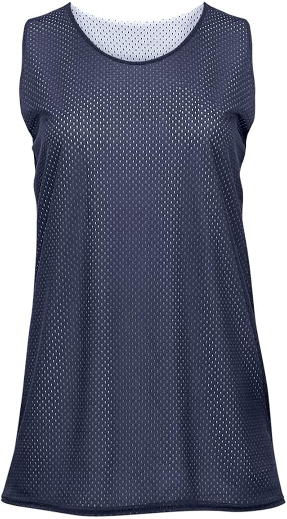 Badger Sport Navy Blue/White Ladies Large Reversible Mesh Tank Top Jersey Uniform