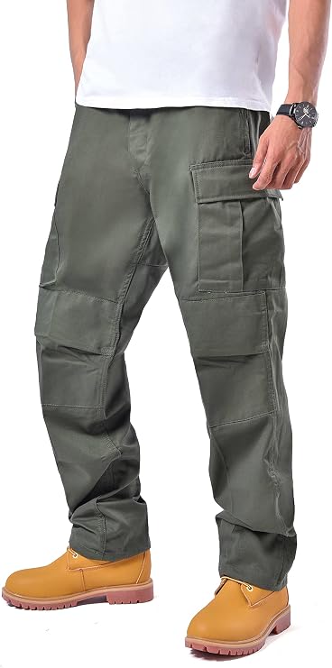 BACKBONE Mens Casual Camouflage Cargo Pants Army Military BDU Pants